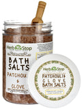 Patchouli & Clove Bath Salt Open Jar with Scoop