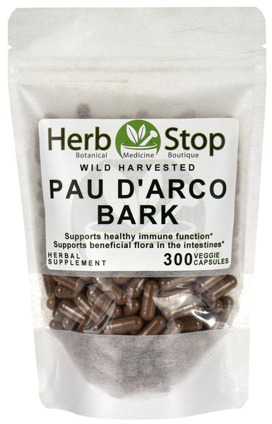 Wild Harvested Pau D'Arco Bark Capsules Bulk Bag
