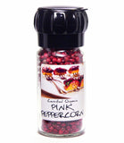 Pink Peppercorns with Grinder - Glass Spice Jar with Grinder Lid