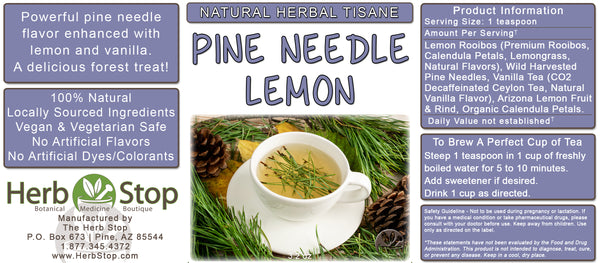 Pine Needle Lemon Herbal Tea Label