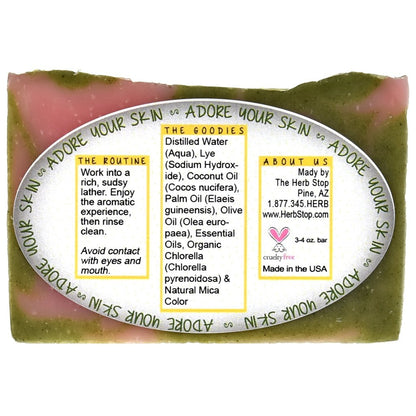 Pine Strawberry Handmade Soap Bar Back