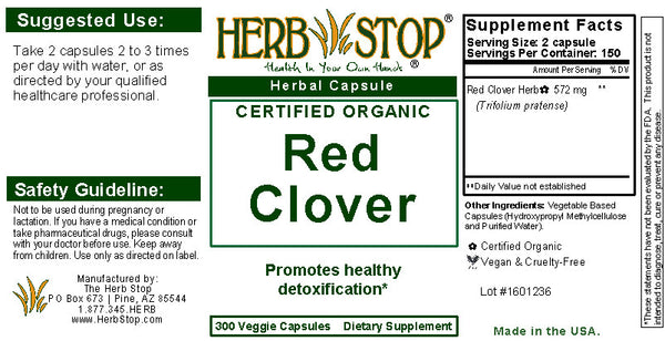 Red Clover Capsules Label