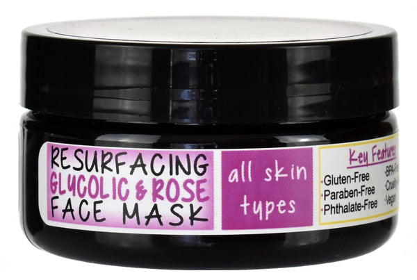 Resurfacing Glycolic Rose Face Mask Side of Jar