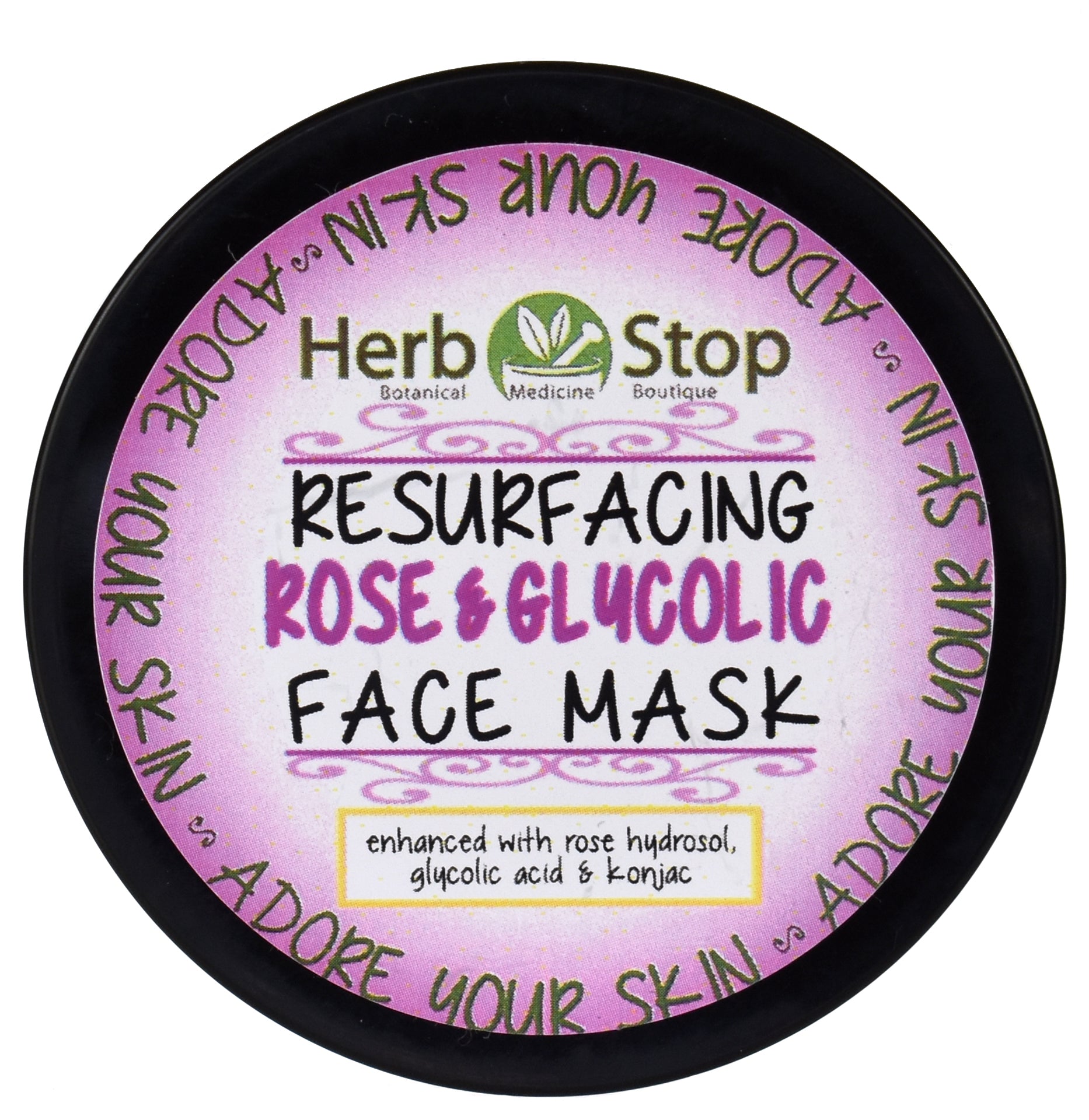 Resurfacing Glycolic Rose Face Mask Top of Jar