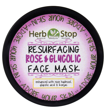Resurfacing Glycolic Rose Face Mask Top of Jar