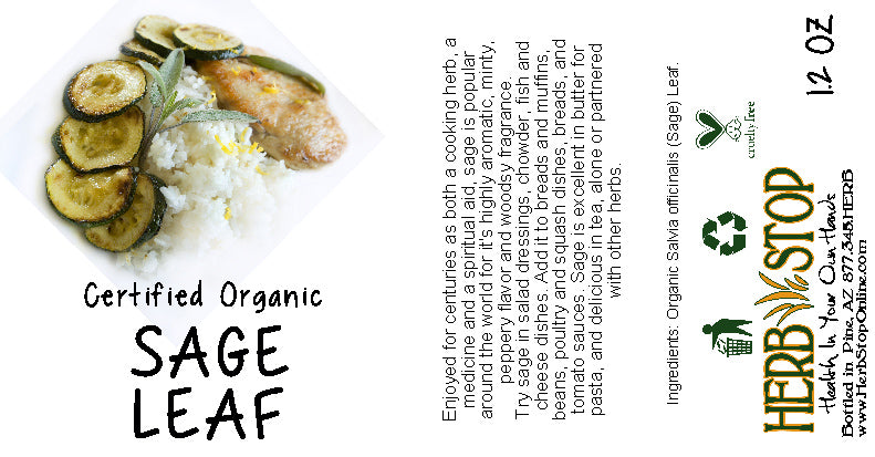 Organic Sage Leaf Label