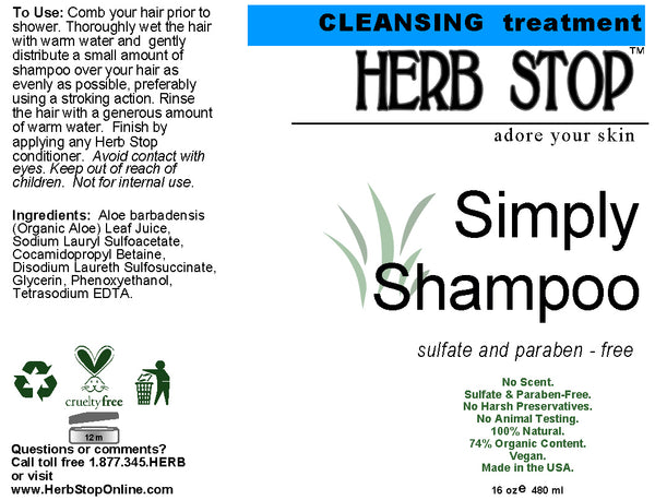 Simply Shampoo Label