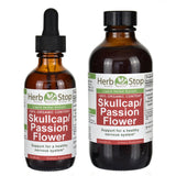 Organic Skullcap & Passion Flower Liquid Herbal Extract Bottles