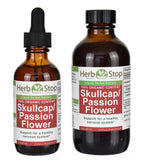 Organic Skullcap & Passion Flower Liquid Herbal Extract Bottles