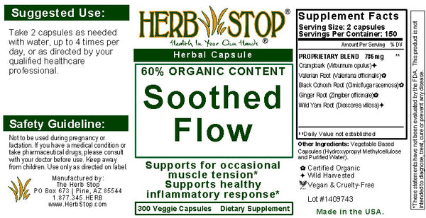 Soothed Flow Capsules Label