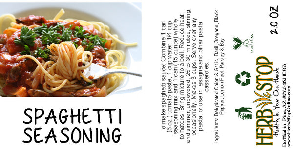 Spaghetti Seasoning Label