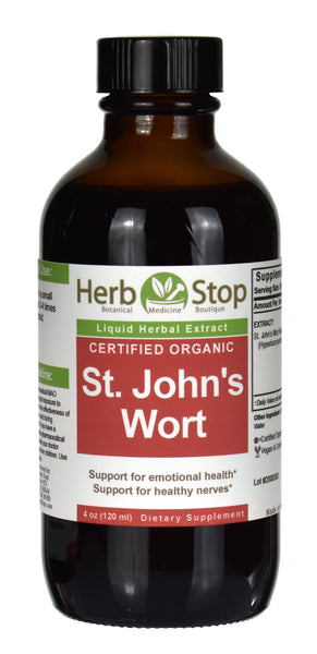 Organic St. John's Wort Extract 4 oz Bottle