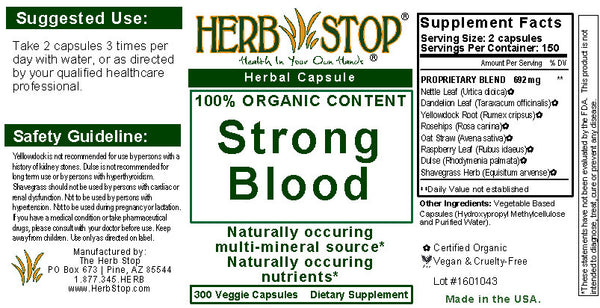 Strong Blood Capsules Label