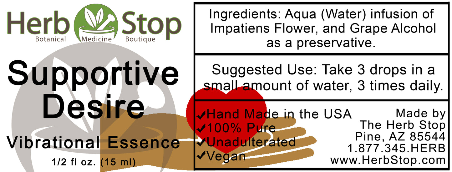 Supportive Desire Vibrational Essence Label