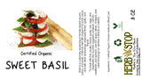 Organic Sweet Basil Leaf Label