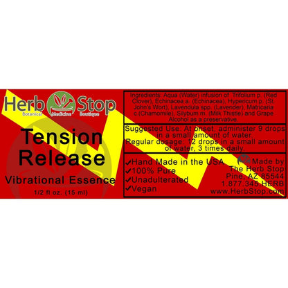 Tension Release Vibrational Essence Label