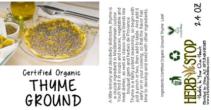 Organic Thyme Ground Label