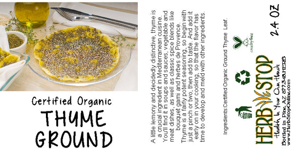 Organic Thyme Ground Label