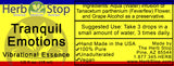 Tranquil Emotions Vibrational Essence Label