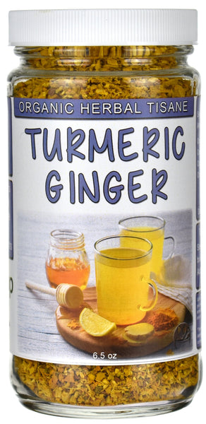 Turmeric Ginger Organic Herbal Tisane Tea Jar