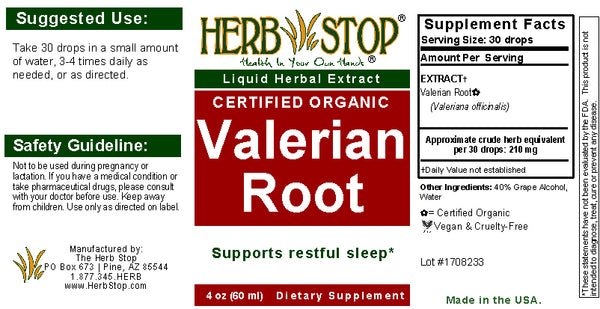 Valerian Root Extract Label