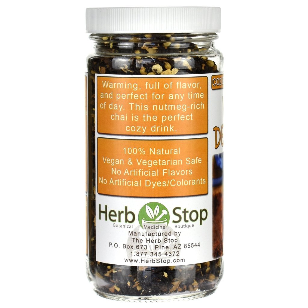 Vanilla Decaf Chai Loose Leaf Tea Jar Left Side