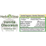 Vanilla Oleoresin Essential Oil Label