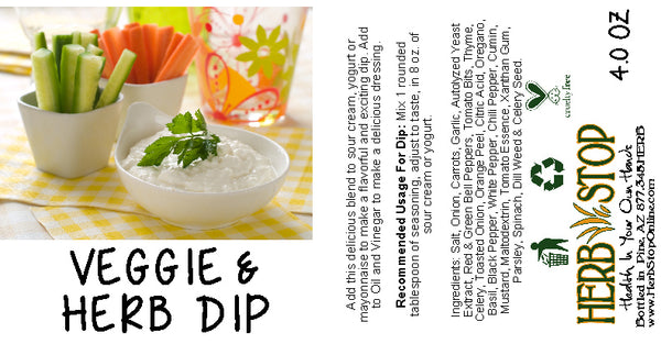 Veggie & Herb Dip Label