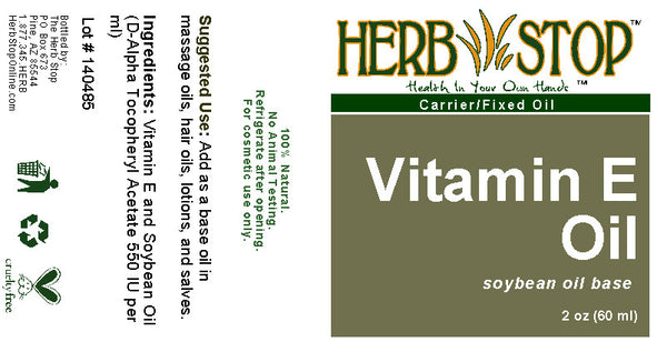 Vitamin E Oil 2 oz Label