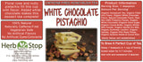White Chocolate Pistachio Honeybush Tea Label