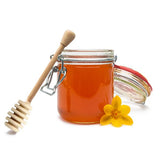 Wooden Honey Dipper with jar
